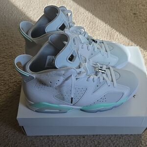 Jordan White and Mint Sneakers